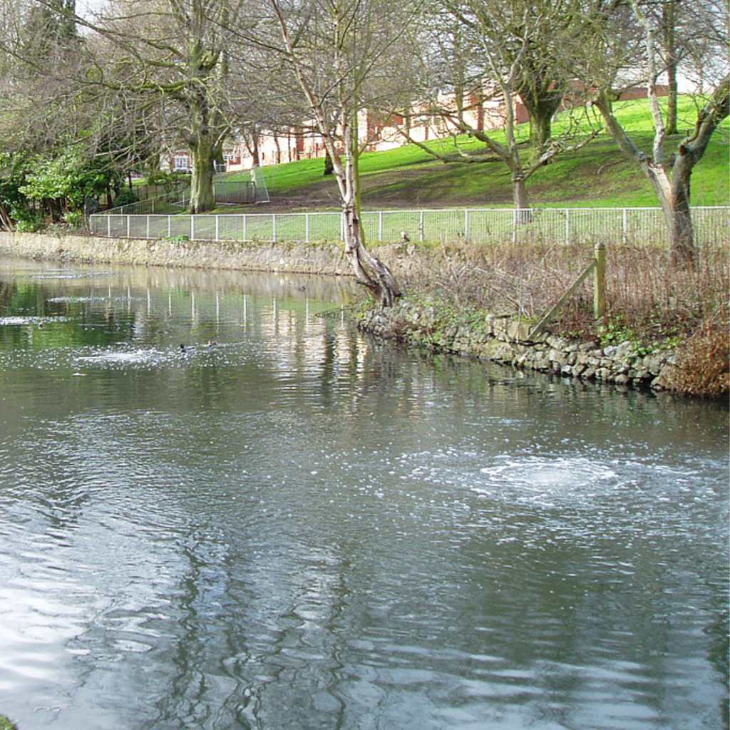 submerged aeration system to improve water quality