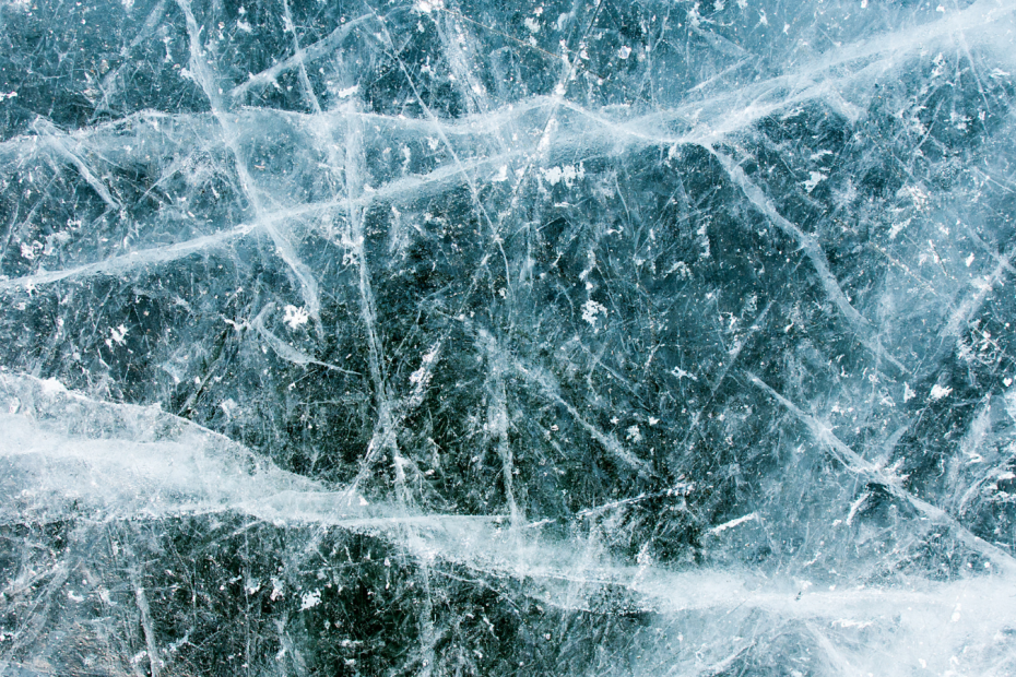 Image of ice formation on water way